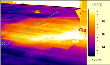 roof report infrared scan wet area